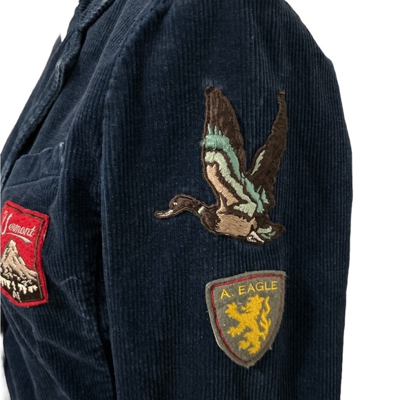 American Eagle Corduroy Navy Women’s patchwork blazer. Medium - Picture 3 of 8